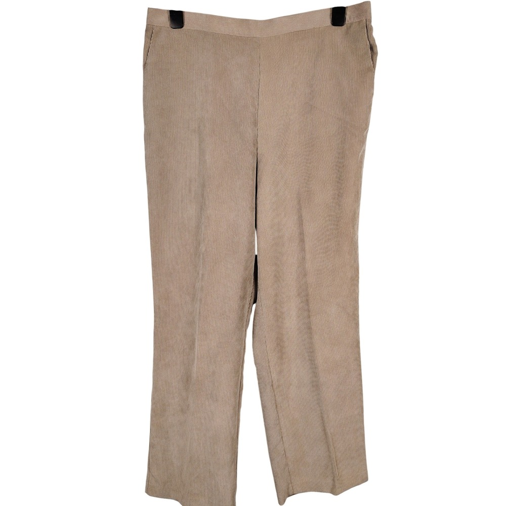 Alfred Dunner Womens SZ 18 Corduroy Pants Tan Straight Leg Grandmacore Academia